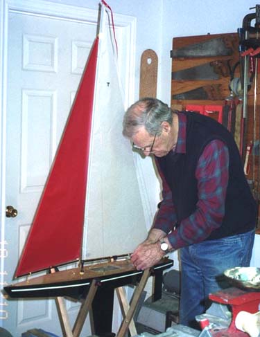 Theo and his T37 RC model sailboat